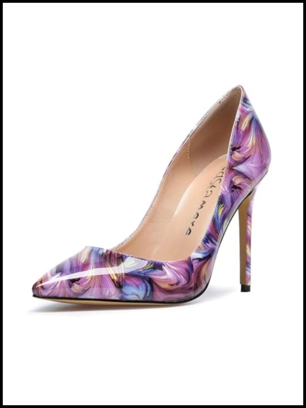Women's High Heels Pointed Toe Slip On Stilettos Pumps 4 Inch Heel Shoes